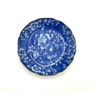 Takahashi San Francisco Dish Blue & White Floral 4.75" D Trinket Tidbit